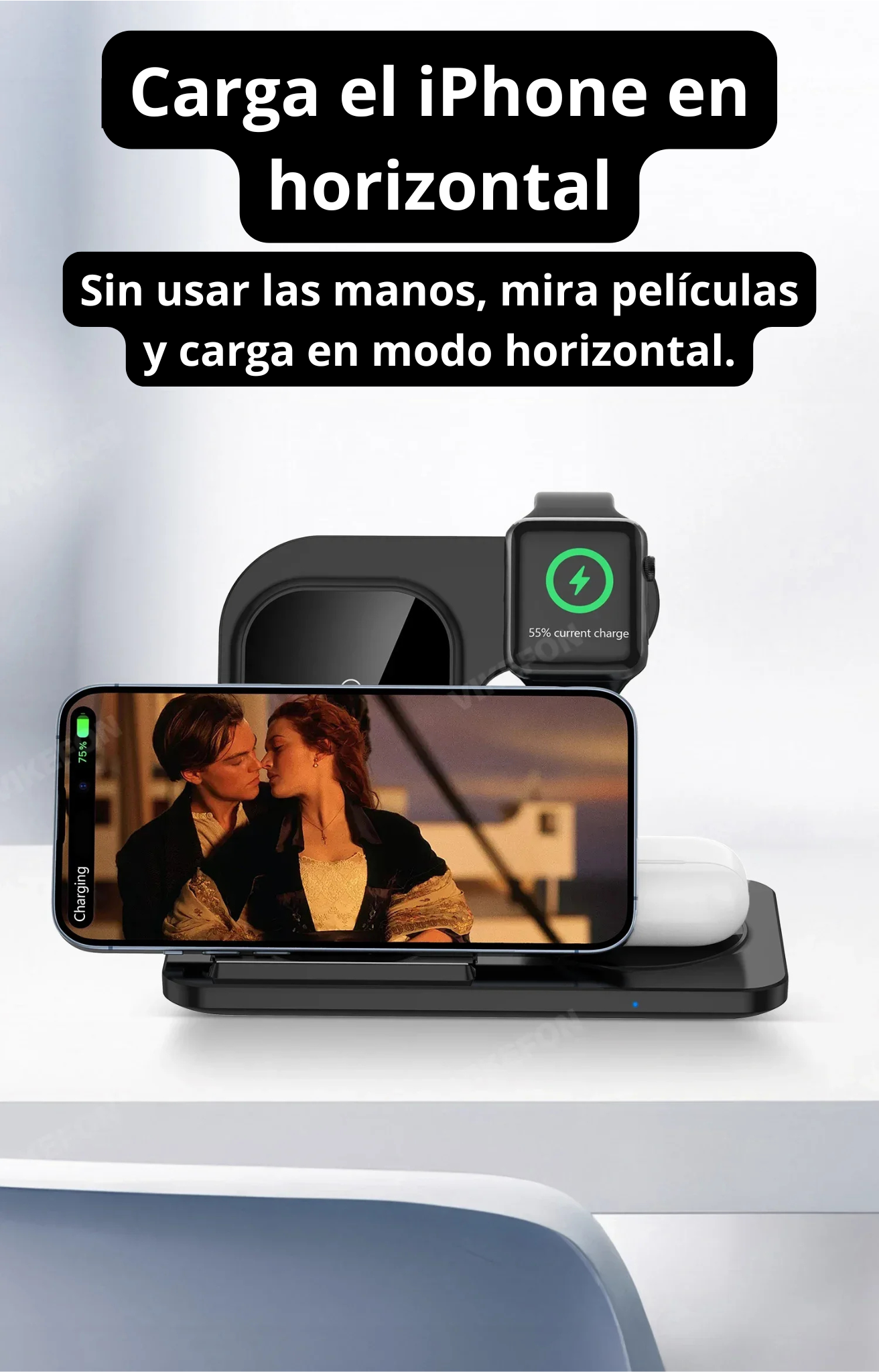 Estación de Carga Inalámbrica 3 en 1 para Apple