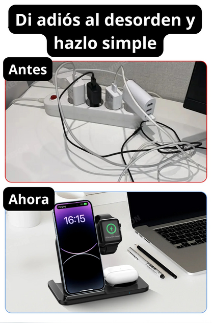Estación de Carga Inalámbrica 3 en 1 para Apple