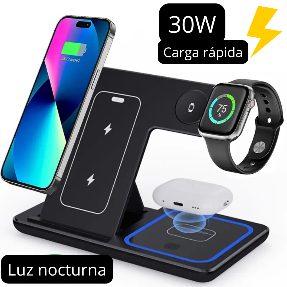 Estación de Carga Inalámbrica 3 en 1 para Apple